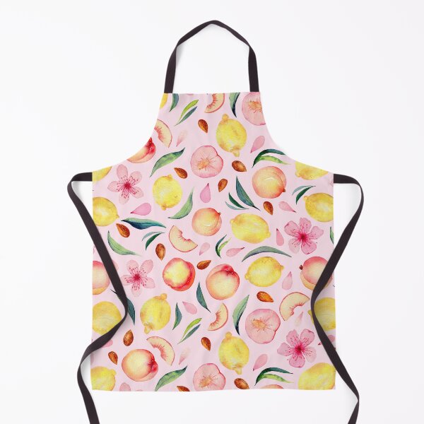 Item preview, Peaches and lemons watercolor pattern on black designed and sold by AnjeseAnna.
