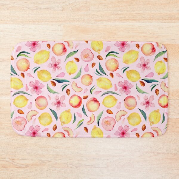 Item preview, Peaches and lemons watercolor pattern on black designed and sold by AnjeseAnna.