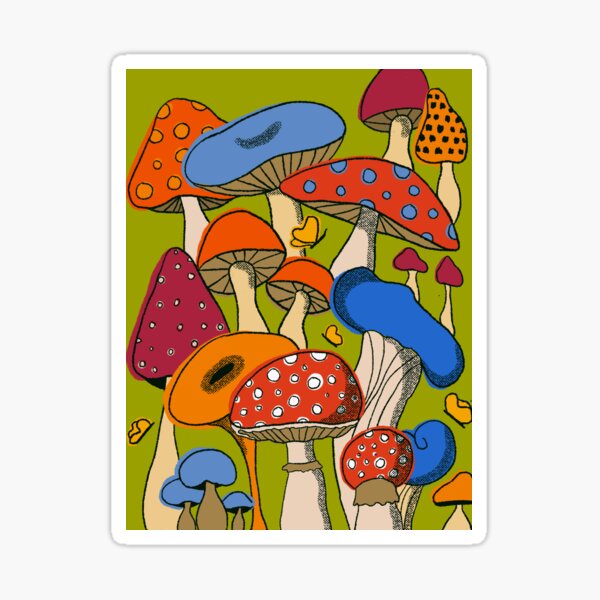 Groovy Mushrooms Sticker