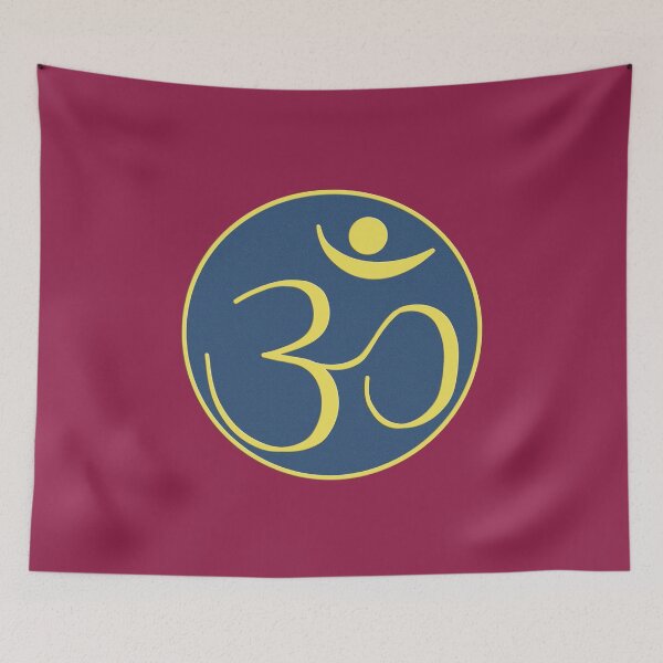 Item preview, OM Logo - Yellow on Blue designed and sold by Fractal Journeys, etc. .