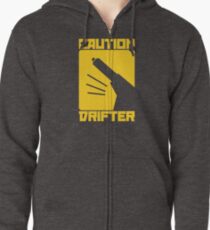 Caution Drifter (3) Zipped Hoodie