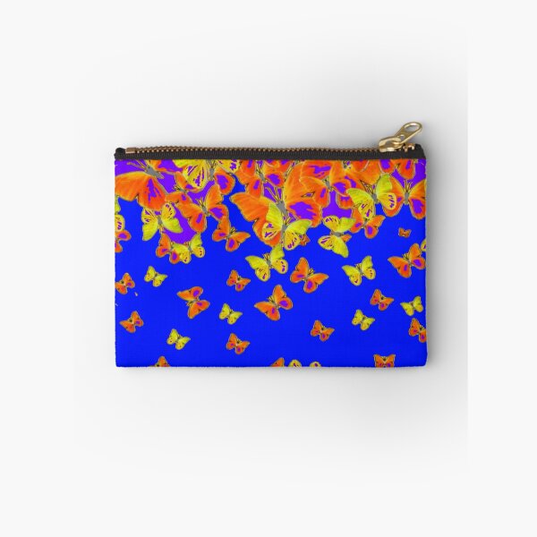 Item preview,  MIXED ORANGE-YELLOW BUTTERFLY PATTERNS ON BLUE-PURPLE ART designed and sold by sharlesart.