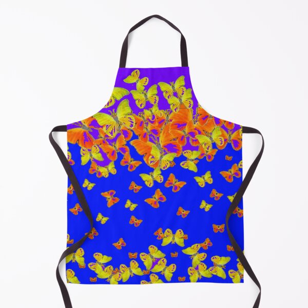 Item preview, MIXED ORANGE-YELLOW BUTTERFLY PATTERNS ON BLUE-PURPLE ART designed and sold by sharlesart.