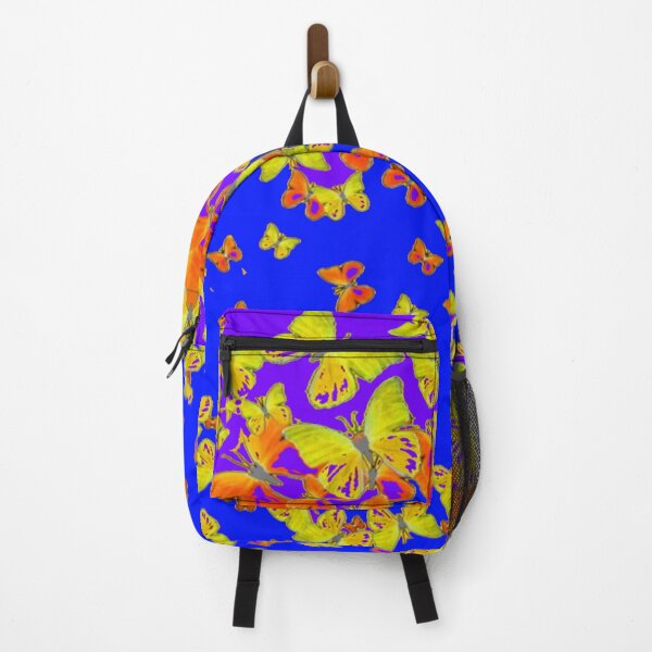 Item preview,  MIXED ORANGE-YELLOW BUTTERFLY PATTERNS ON BLUE-PURPLE ART designed and sold by sharlesart.
