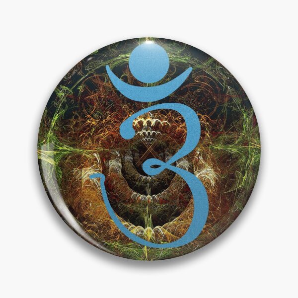 Item preview, OM Logo - Blue on Fractal Pattern designed and sold by Fractal Journeys, etc. .