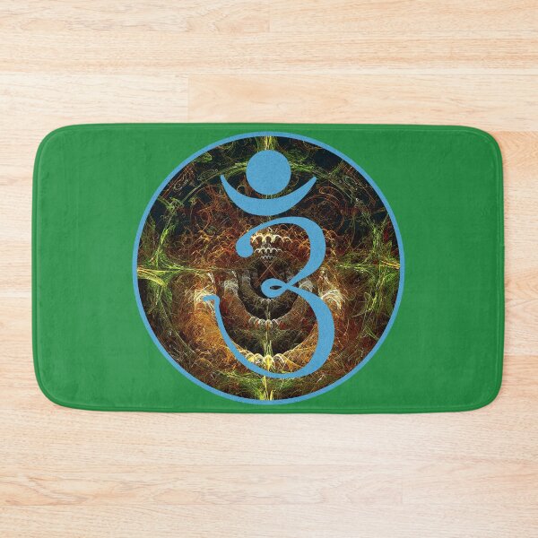 Item preview, OM Logo - Blue on Fractal Pattern designed and sold by Fractal Journeys, etc. .