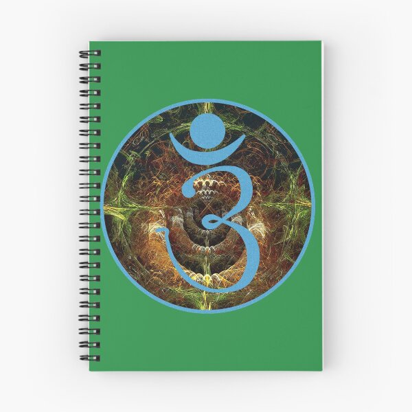 Item preview, OM Logo - Blue on Fractal Pattern designed and sold by Fractal Journeys, etc. .