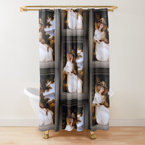 Lady Elizabeth Christiana Hervey by Angelica Kauffman Classical Xzendor7 Old Masters Reproductions Shower Curtain