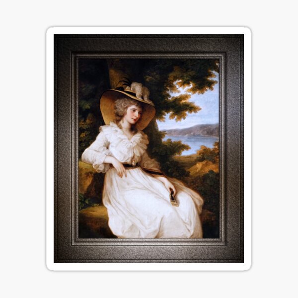 Lady Elizabeth Christiana Hervey by Angelica Kauffman Classical Xzendor7 Old Masters Reproductions Sticker