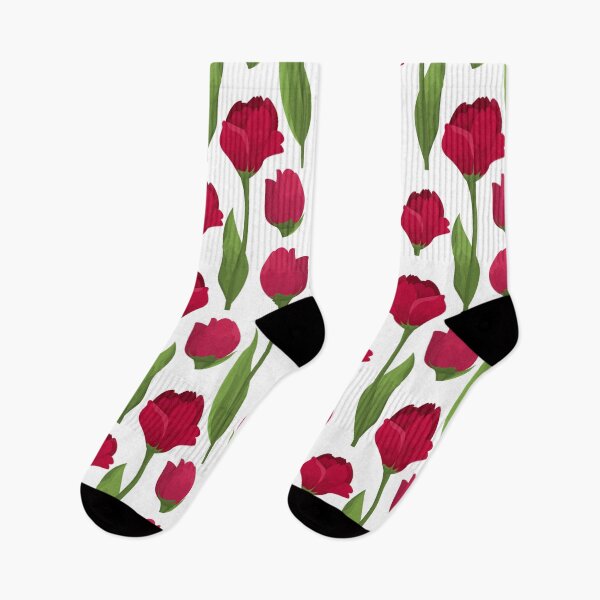Artikelvorschau, Lebendige rote Aquarell-Tulpen, nahtloses florales botanisches Muster entworfen und verkauft von silviaol.