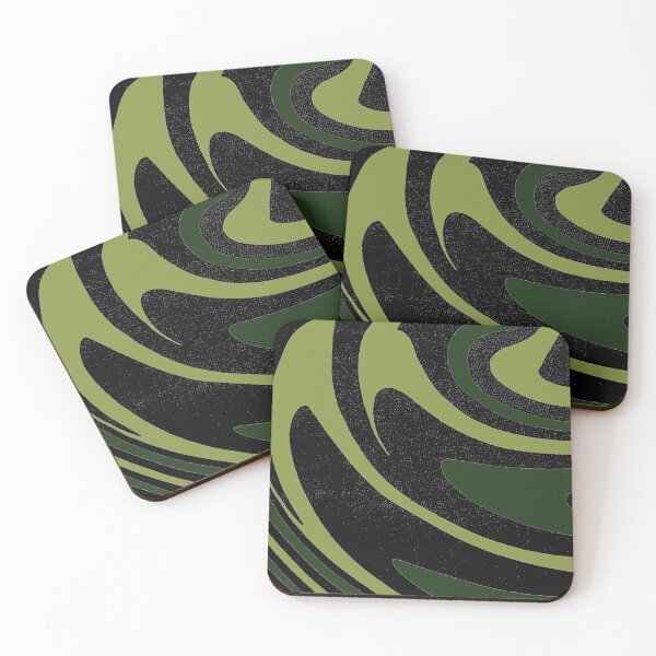 Item preview,  Midcentury modern pattern, curvey, waves,green and black abstract pattern, 1960s pattern, bad trip designed and sold by Nostrathomas66.