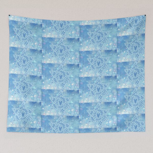 Item preview, Liturgical Light Blue with six pointed star with heart and branches  designed and sold by CheekyGrace.