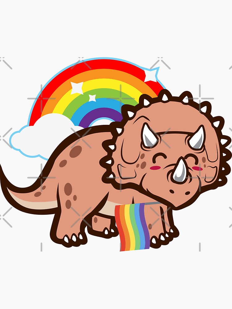 Lgbtq Triceratops Dinosaur Gay Lesbian Pride Rainbow Equality Kindness Love Sticker By