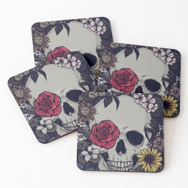 Item preview, skull with flowers  designed and sold by HowlingClothing.