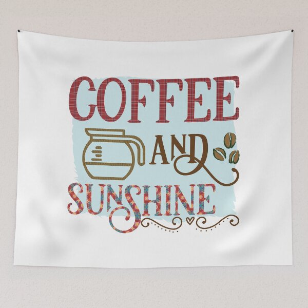 Item preview, Coffee and Sunshine - Trendy Coffee Is a Hug In a Mug Quote For Coffee Lovers and Coffee Addicts designed and sold by Prince - Bestseller ★★★★★.