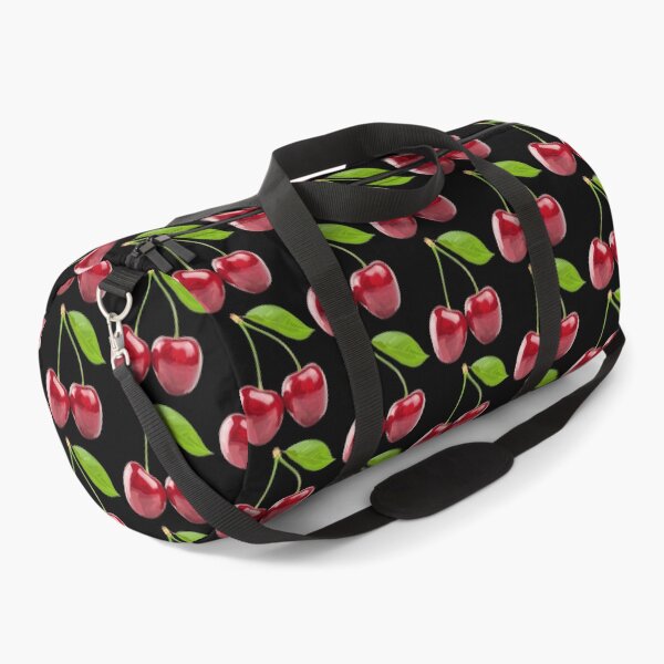 Pair of Red Ripe Cherries Duffle Bag