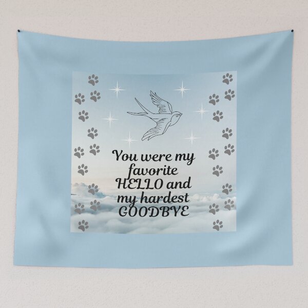 Item preview, Pet grief heavenly clouds Hello Goodbye Remembrance Bird designed and sold by Kamira Gayle.