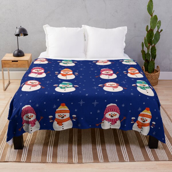 Item preview, Christmas Snowmen Snowflakes Pattern. Cute and Funny Snowmen on Blue. Holiday Pattern designed and sold by silviaol.