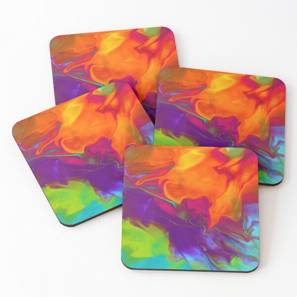 Item preview, Tropical Blooms 2 abstract acrylic on canvas painting designed and sold by Color Splash Gallery.