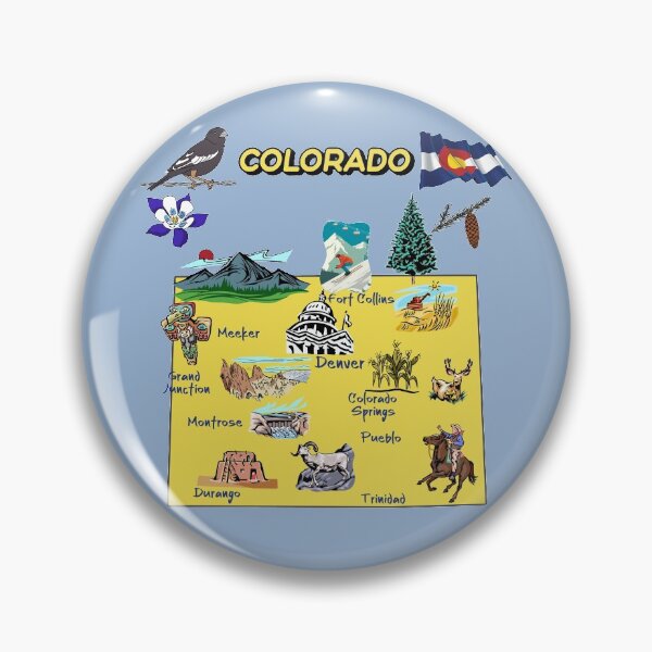 Item preview, tourist map of Colorado state, USA, major cities, flag, landmarks designed and sold by mashmosh.