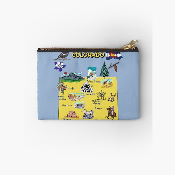 Item preview, tourist map of Colorado state, USA, major cities, flag, landmarks designed and sold by mashmosh.