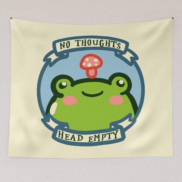 Item preview, No thoughts Head empty - Funny Self Deprecating Humor Stupid Frog Ironic Humour designed and sold by Nossikko.