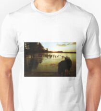 Indy at the frozen pond. Unisex T-Shirt