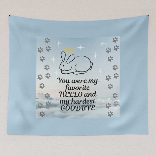 Item preview, Pet grief heavenly clouds Hello Goodbye Remembrance – Rabbit designed and sold by Kamira Gayle.