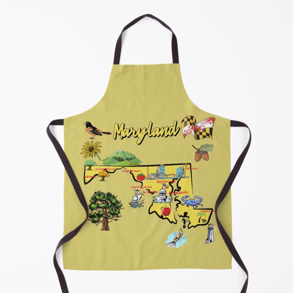 Item preview, Hand Drawn Illustration of Maryland Map with Tourist Destinations, attractions, USA designed and sold by mashmosh.