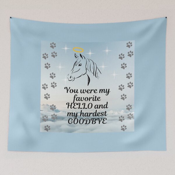 Item preview, Pet grief heavenly clouds Hello Goodbye Remembrance Horse designed and sold by Kamira Gayle.