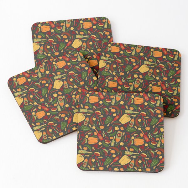 Item preview, Mild & Hot Peppers Seamless Pattern - Raven Gray designed and sold by EcoElsa.