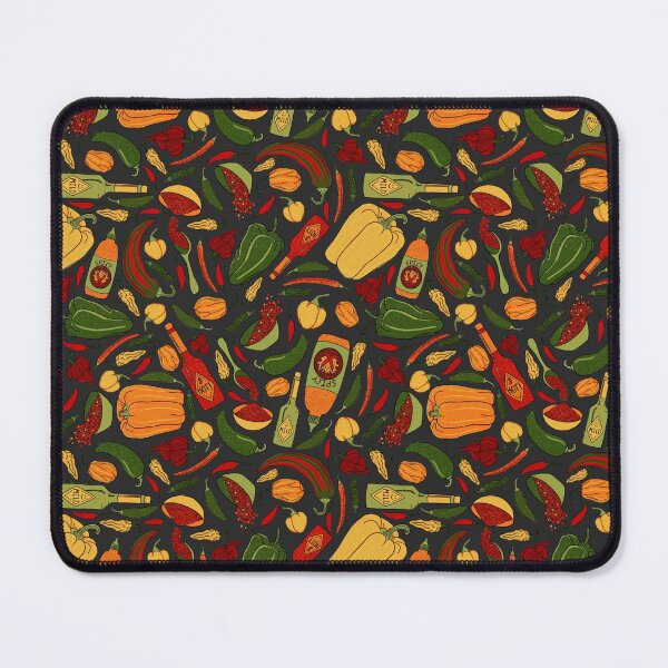 Item preview, Mild & Hot Peppers Seamless Pattern - Raven Gray designed and sold by EcoElsa.
