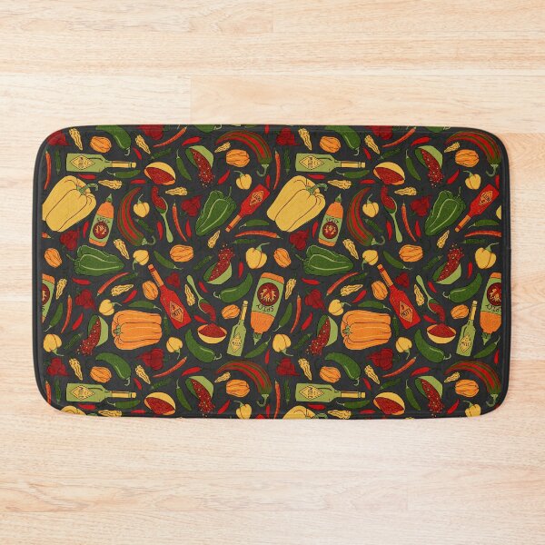 Item preview, Mild & Hot Peppers Seamless Pattern - Raven Gray designed and sold by EcoElsa.
