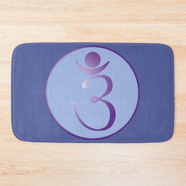 Artikelvorschau, OM-Logo - Lila auf Blau entworfen und verkauft von Fractal Journeys, etc. .