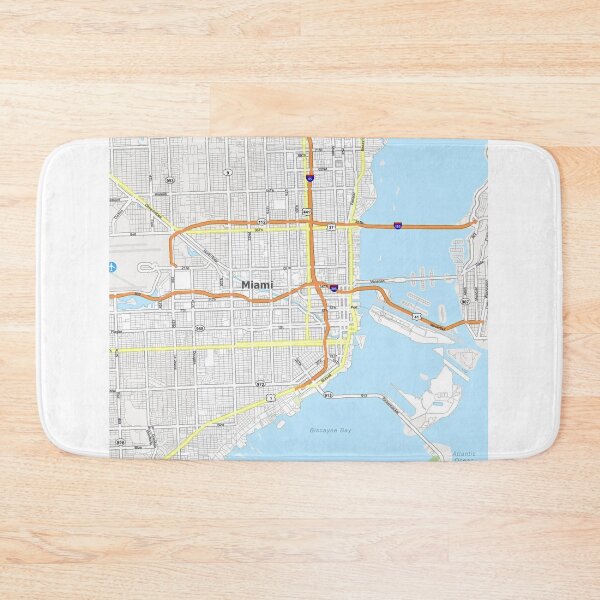Item preview, Miami Florida beach Heat Dolphins Lauderdale map art designed and sold by Midwest-Goods.