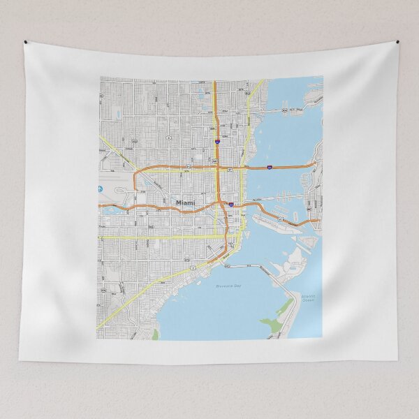 Item preview, Miami Florida beach Heat Dolphins Lauderdale map art designed and sold by Midwest-Goods.