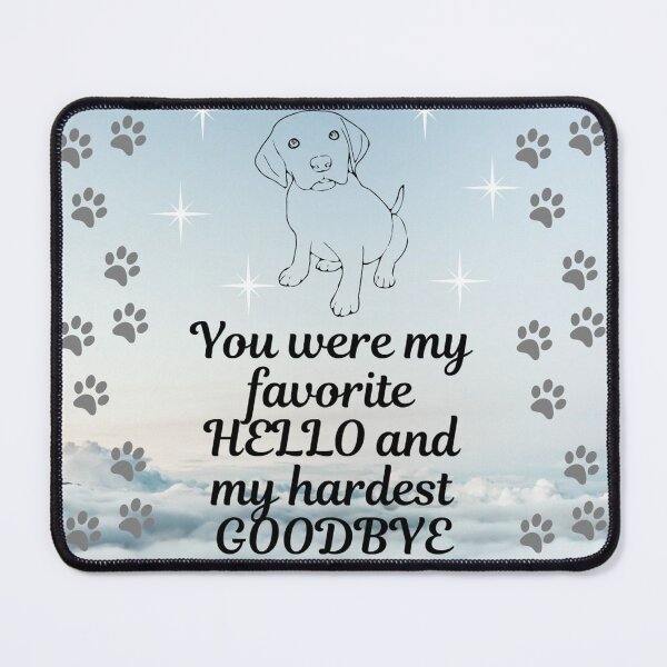 Item preview, Pet grief heavenly clouds Hello Goodbye Remembrance Dog designed and sold by Kamira Gayle.