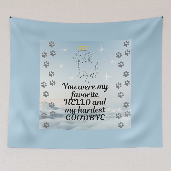 Item preview, Pet grief heavenly clouds Hello Goodbye Remembrance Dog designed and sold by Kamira Gayle.