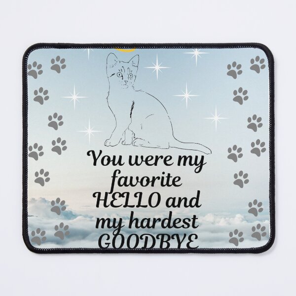 Item preview, Pet grief heavenly clouds Hello Goodbye Remembrance Cat designed and sold by Kamira Gayle.
