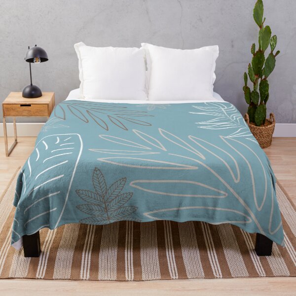 Item preview, Blue Tropical Leaves Nature Summer Design Pattern Vibes designed and sold by By Roqia.