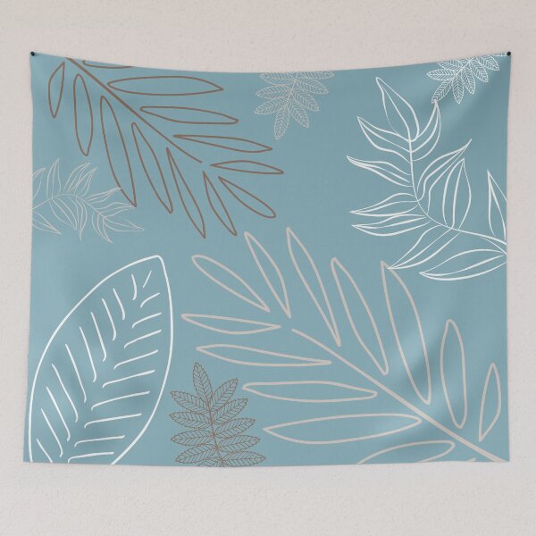 Item preview, Blue Tropical Leaves Nature Summer Design Pattern Vibes designed and sold by By Roqia.