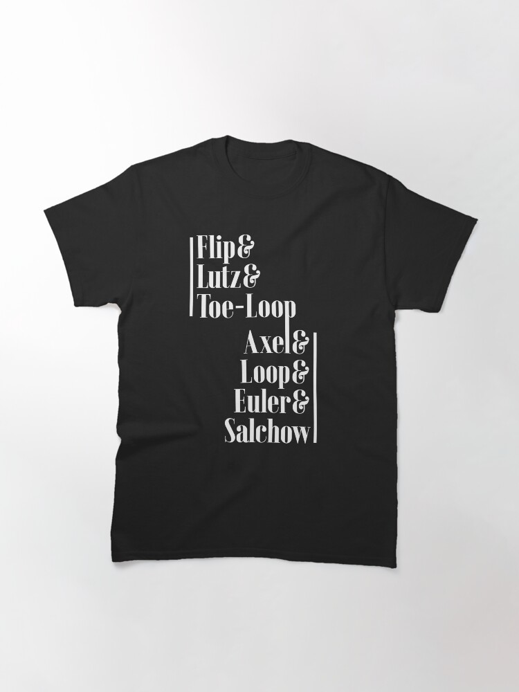 Thumbnail 3 of 7, Classic T-Shirt, Figure Skating Edge And Toe Jumps White designed and sold by AnythingGOE.