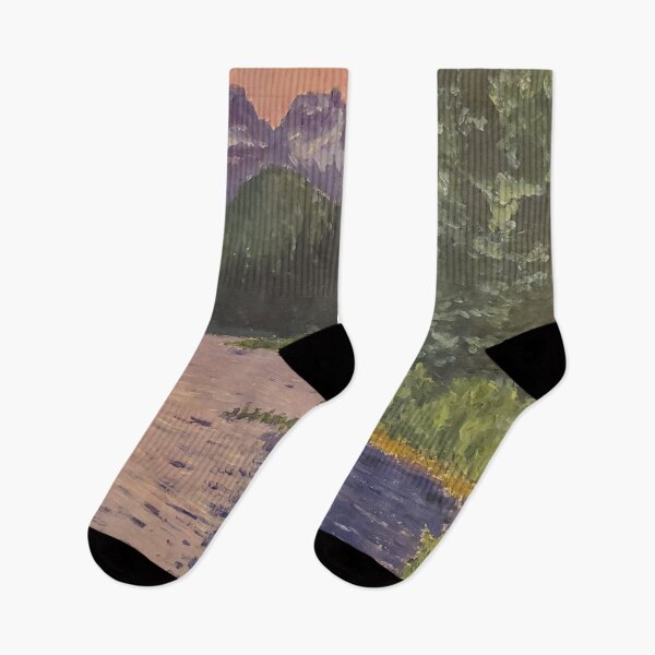 Item preview, Pink sunrise on a mountain lake. designed and sold by Anastasia Ruzmaikina.