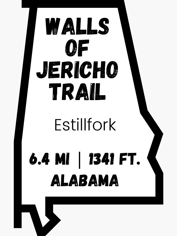 "Walls of Jericho Trail Alabama Outline Estillfork, Alabama Hiking