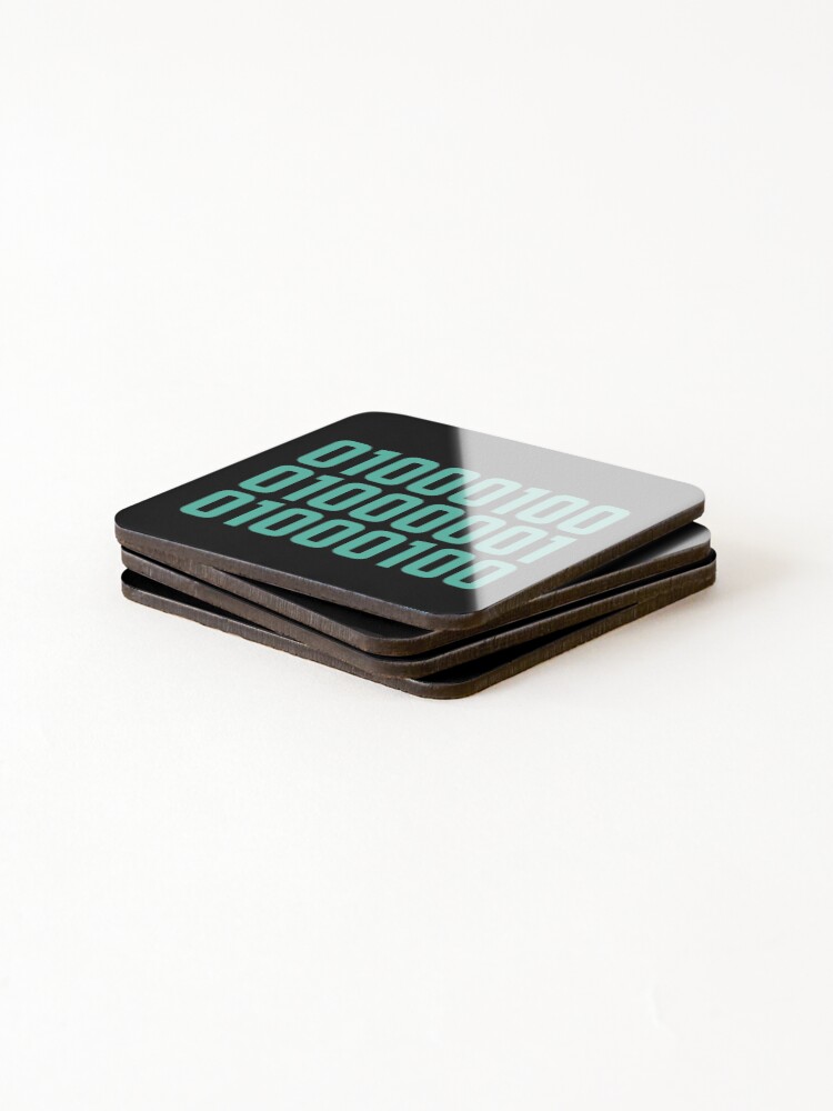 Thumbnail 4 of 5, Coasters (Set of 4), DAD In Binary Code designed and sold by UniqueStylistic.