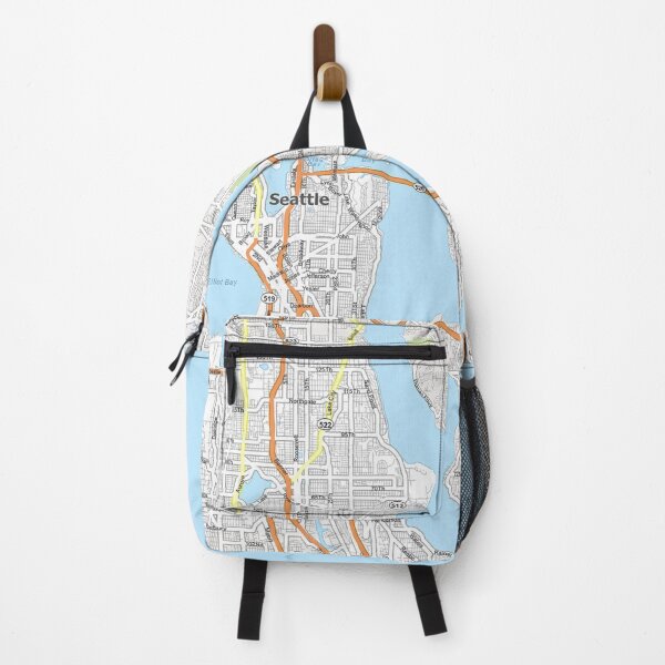 Item preview, Seattle Street Map Art Fisherman’s Wharf Starbucks Space Needle designed and sold by Midwest-Goods.