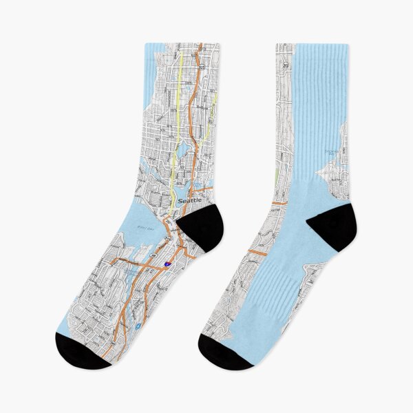 Item preview, Seattle Street Map Art Fisherman’s Wharf Starbucks Space Needle  designed and sold by Midwest-Goods.