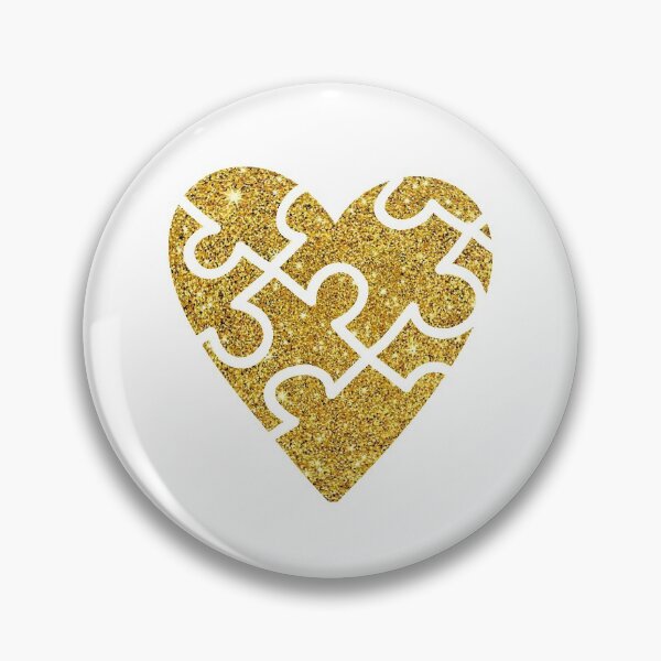 Item preview, Beautiful Glamour gold Glitter sparkles Heart - jigsaw puzzle Heart designed and sold by ArtOneDesign.