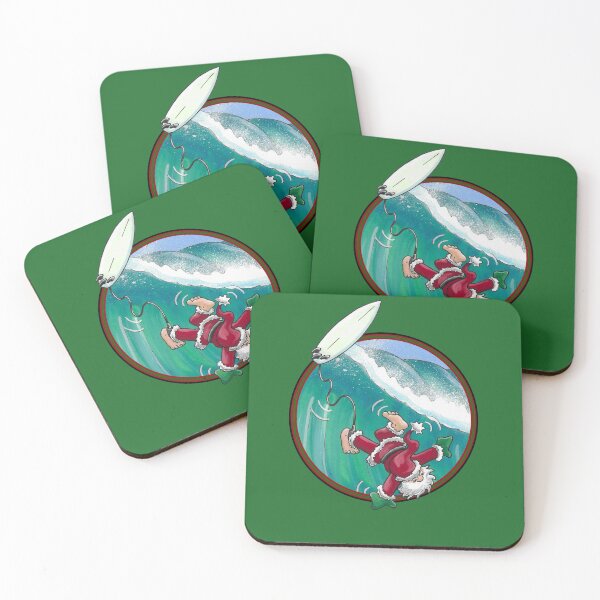 Santa Eats It!!! Circle Coasters (Set of 4)