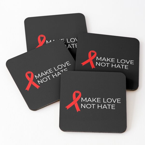 Item preview, World AIDS Day Make Love Not Hate HIV Awarenss designed and sold by Brimwood.